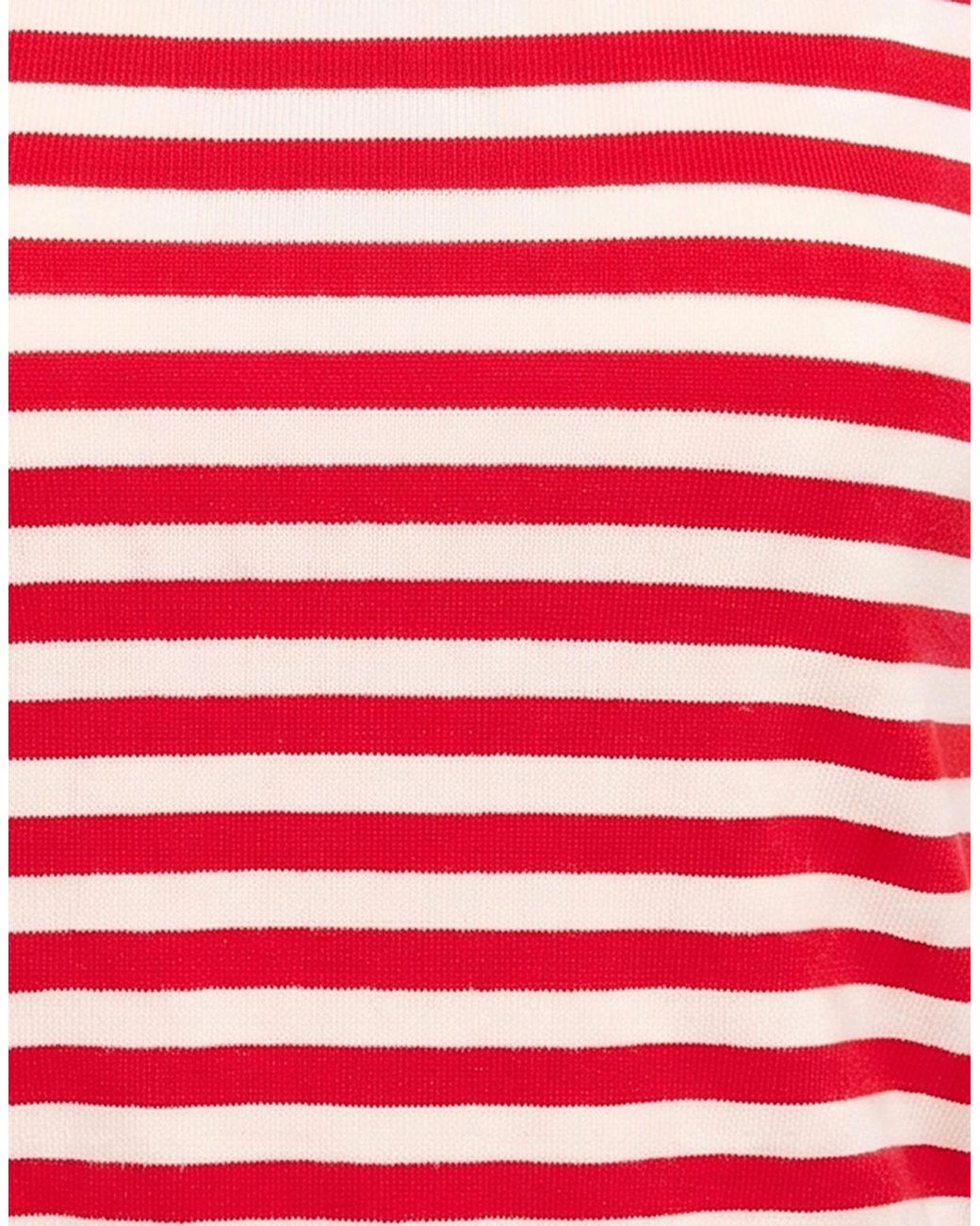 Max Mara Red Striped Sleeveless Knit Top