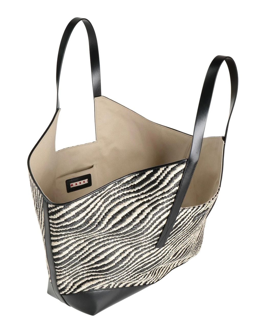 Marni Black Large Two-Color Tote Bag
