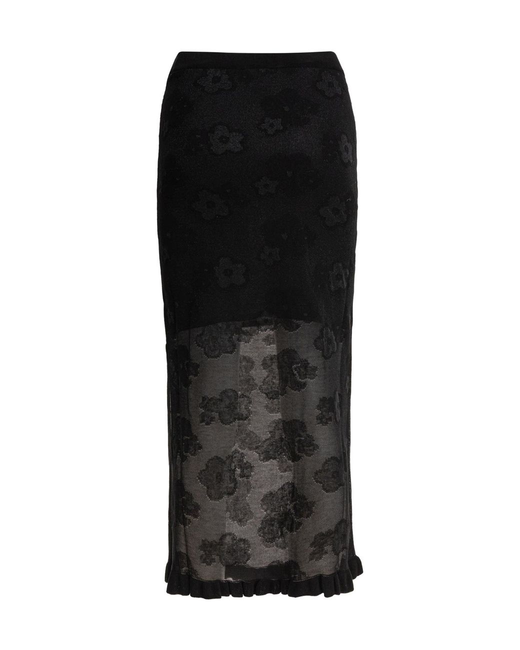 Cecilie Bahnsen Floral Knit Skirt in Black | Lyst