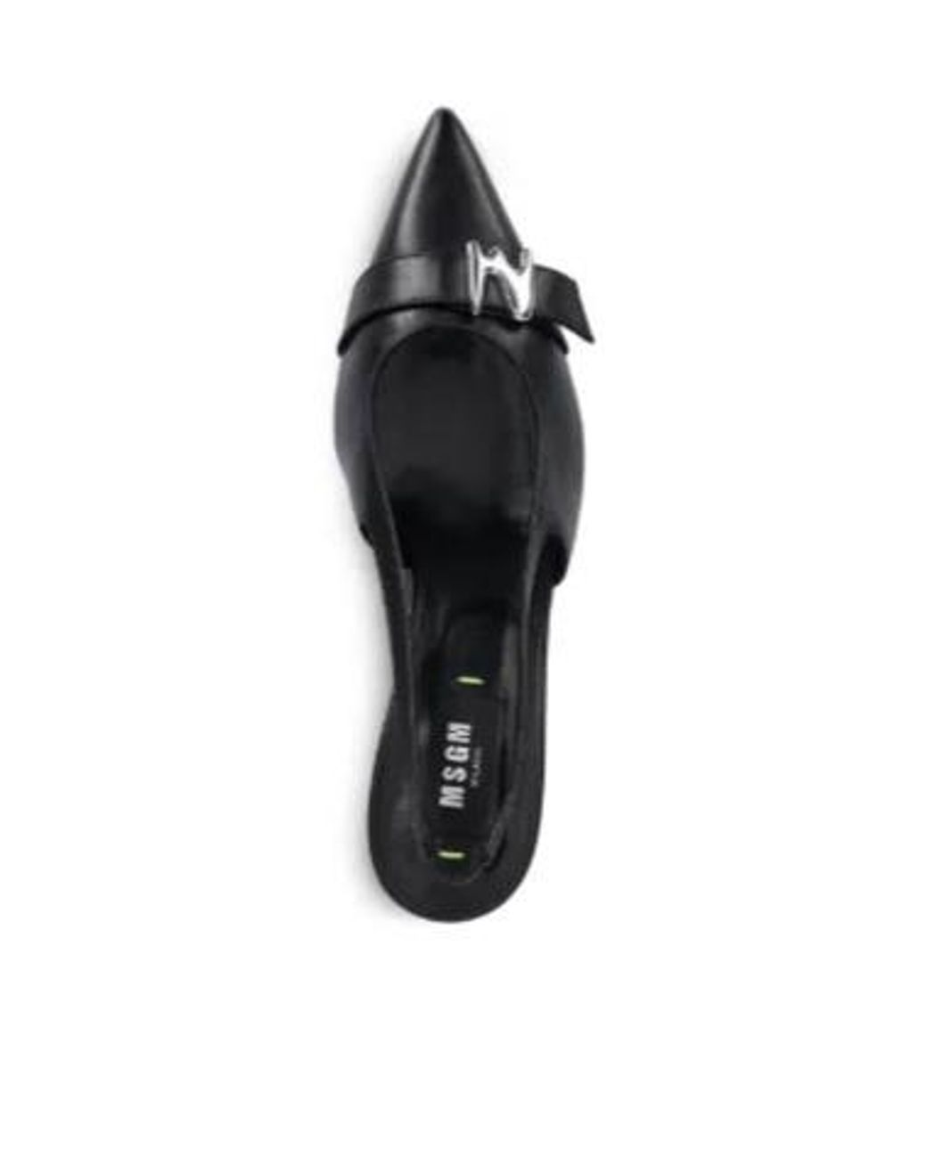 MSGM Black Slingback Leather Pumps