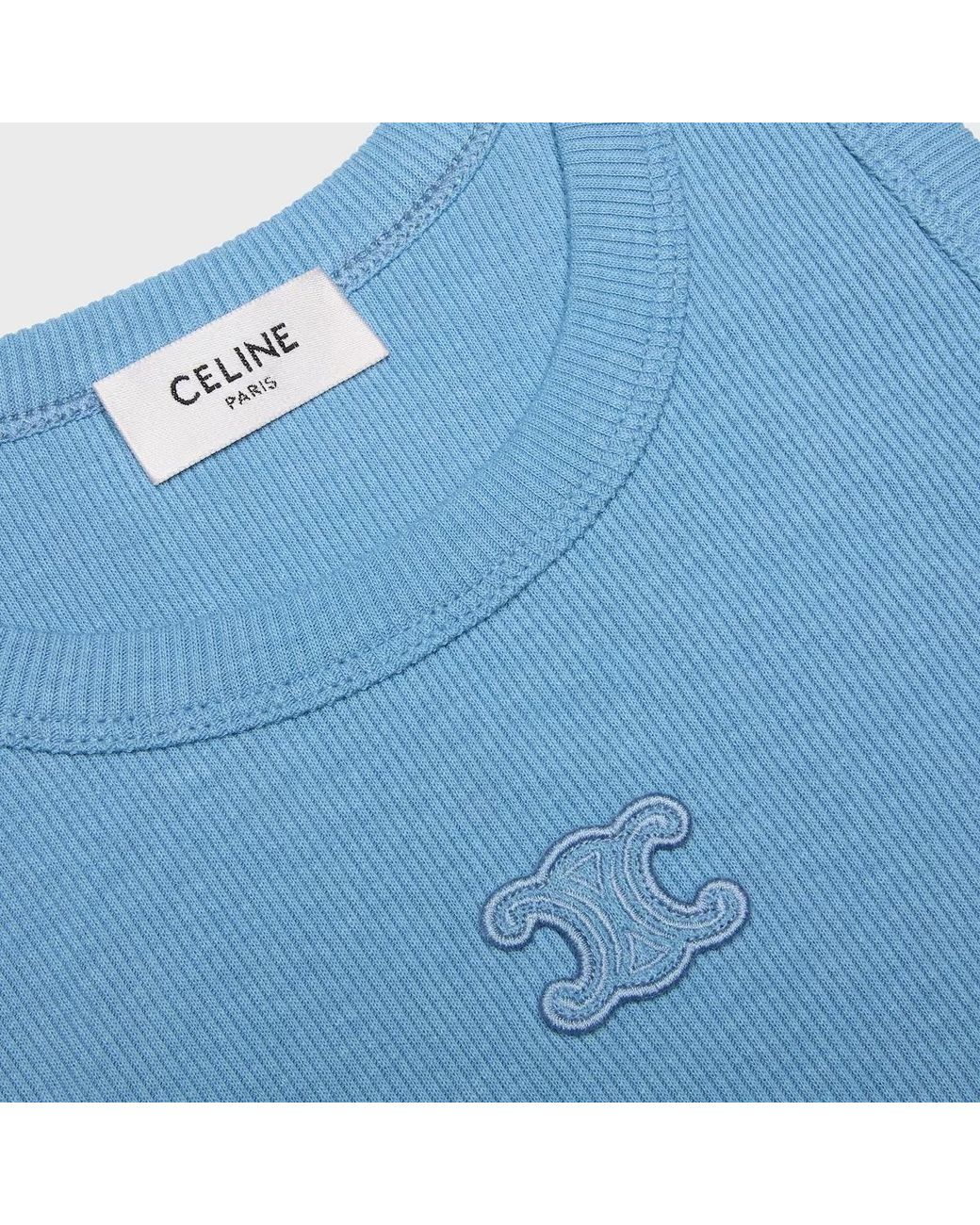 Céline Blue Triomphe Tank Top