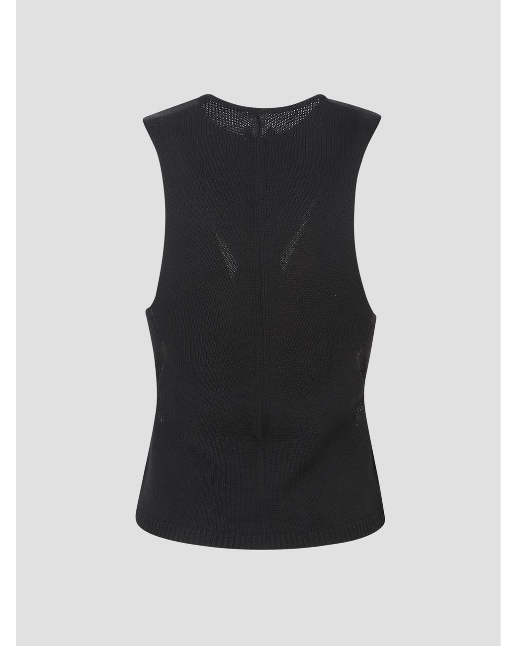 Rick Owens Black Round Neck Sleeveless Vest