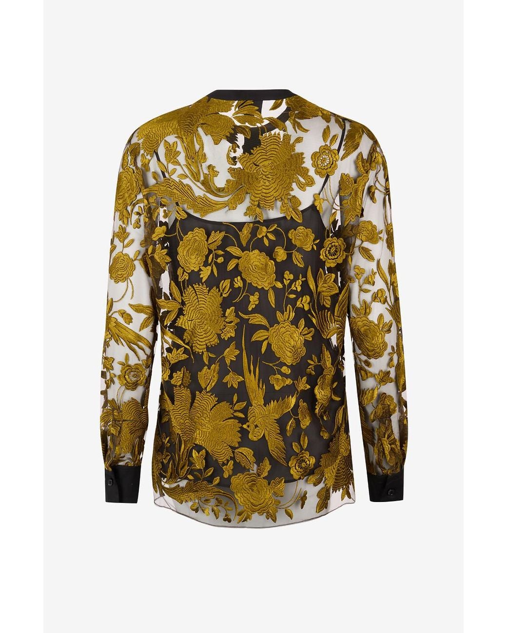 Giambattista Valli Green Embroidered Tulle Shirt