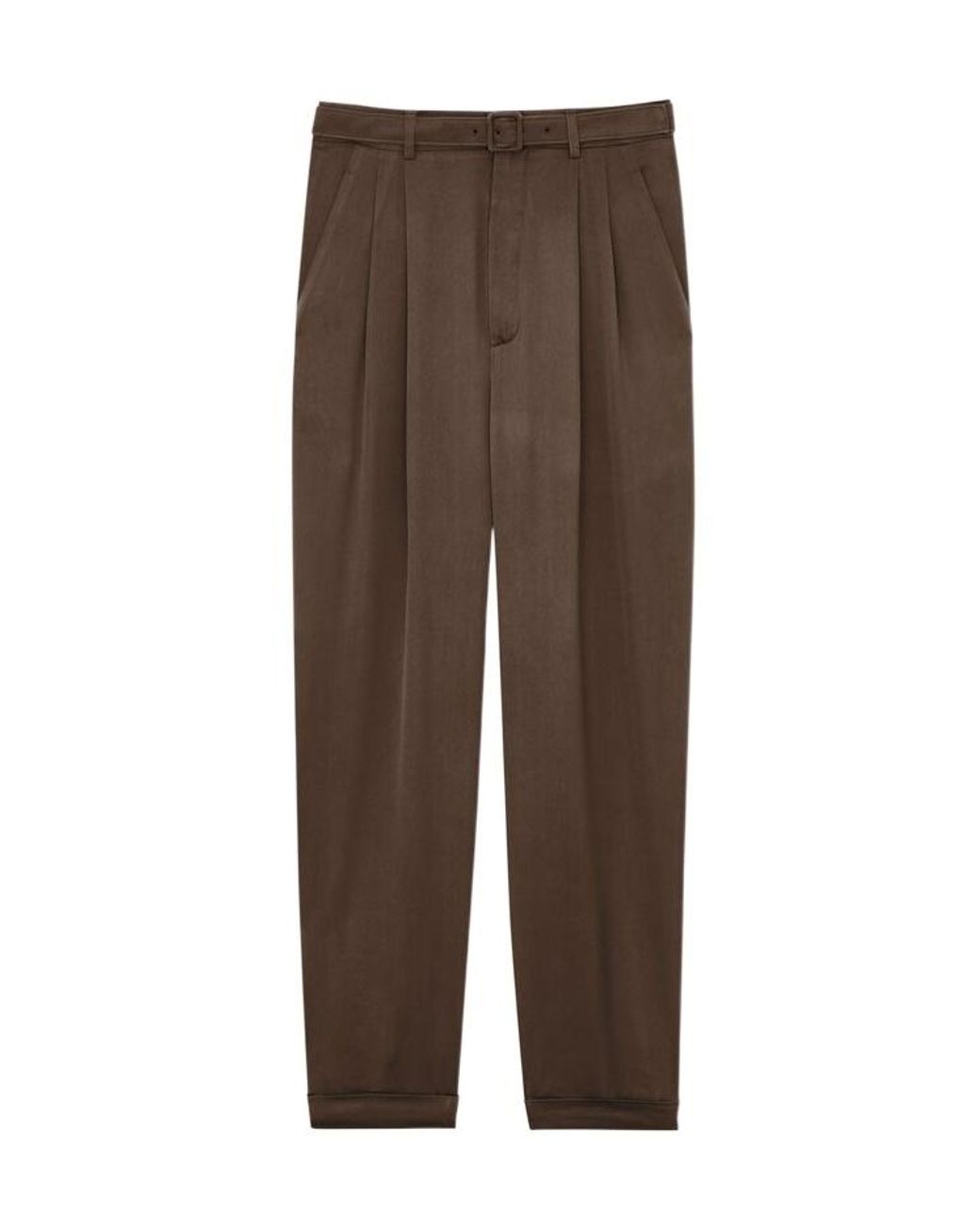 Saint Laurent Brown High Waist Slim Fit Pants for men
