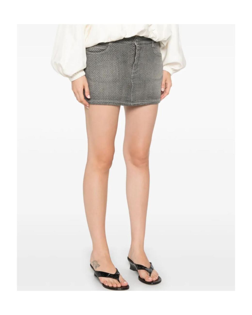 Ermanno Scervino Gray Denim Skirt
