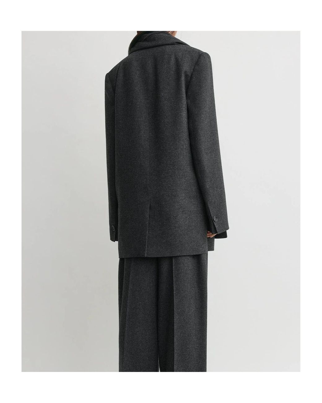 Totême Black Totême Single-Buttoned V-Neck Cape Blazer