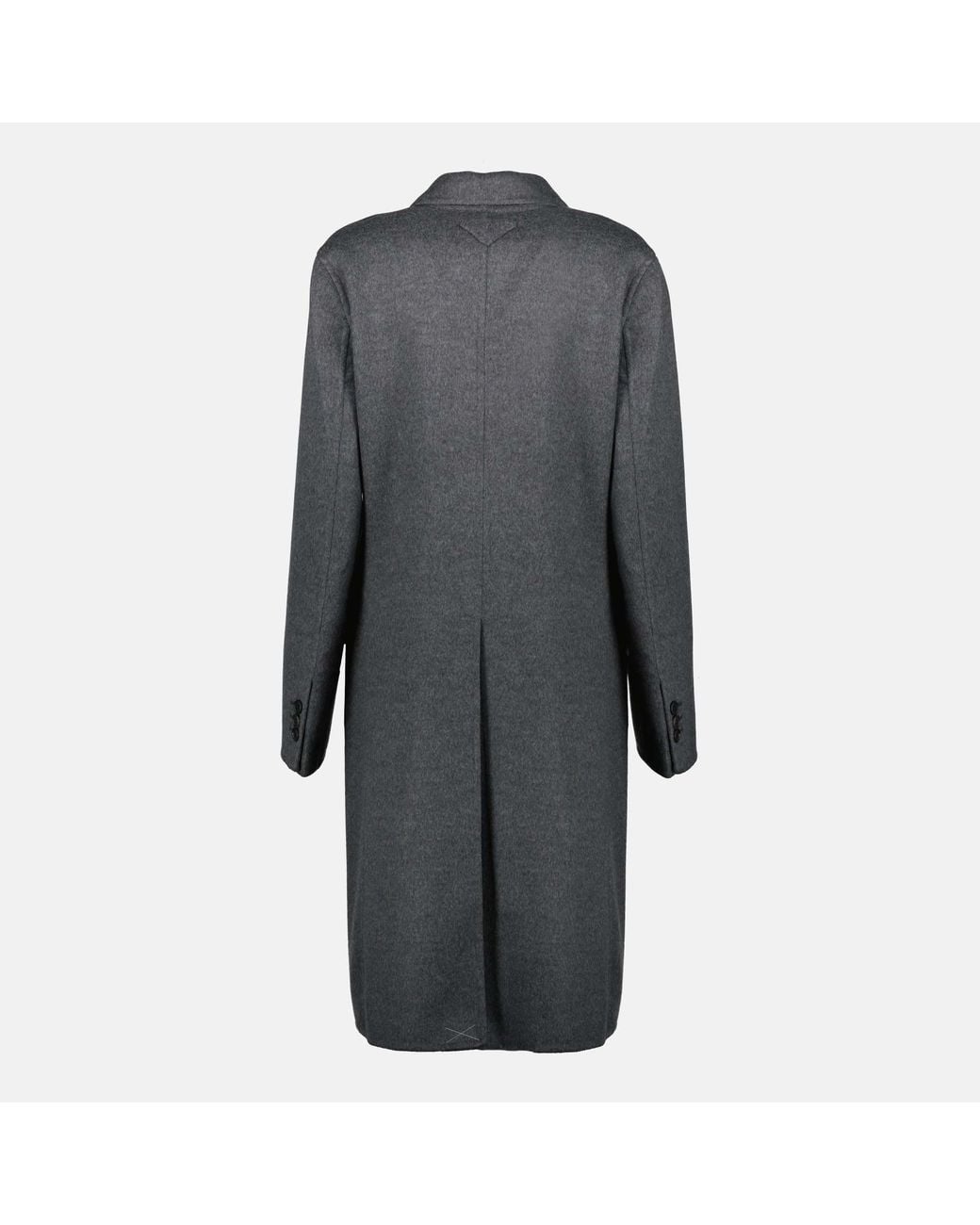 Prada Gray Double-Breasted Double Cashwool Coat