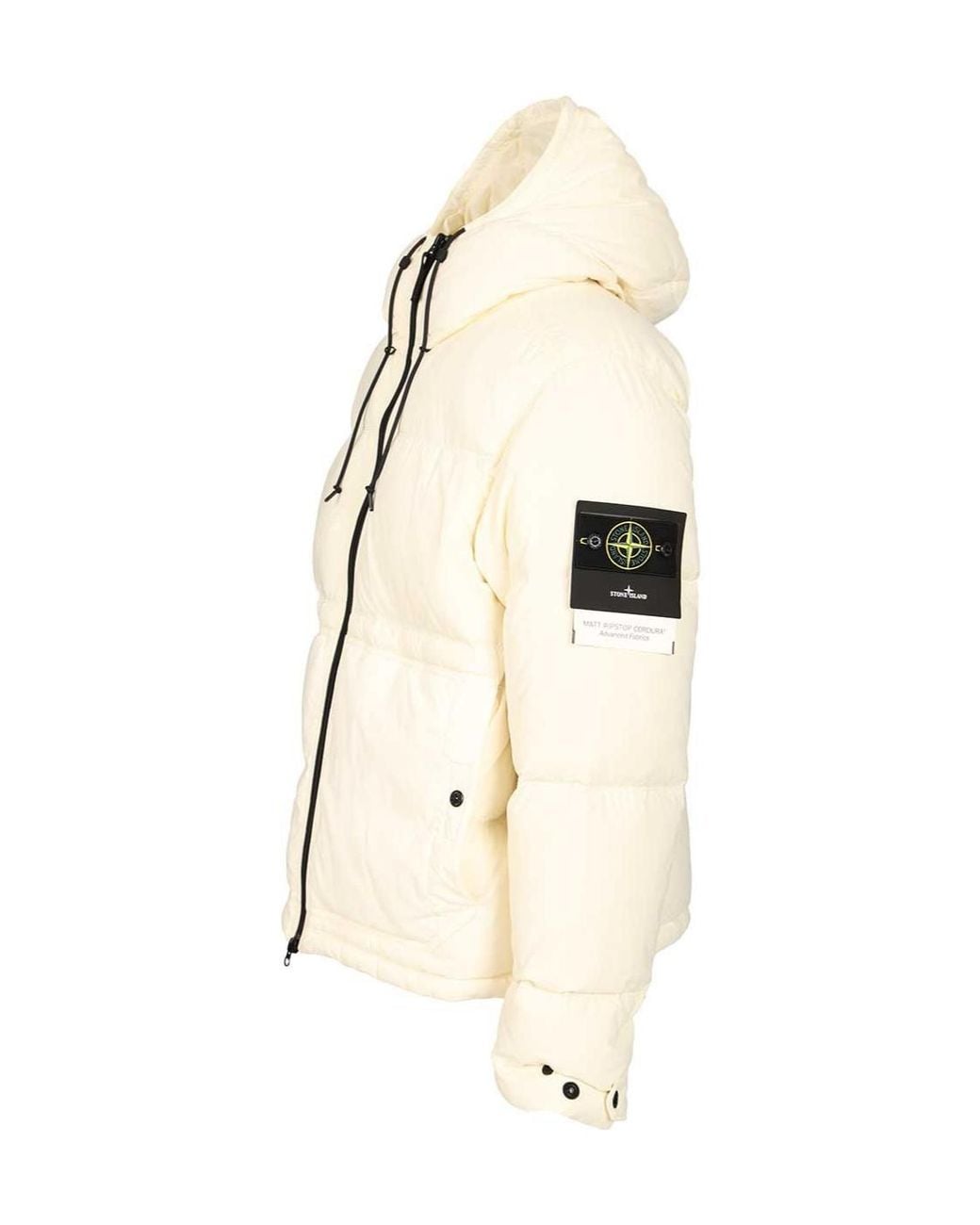 Stone Island Natural Drawstring Hooded Puffer Jacket for men