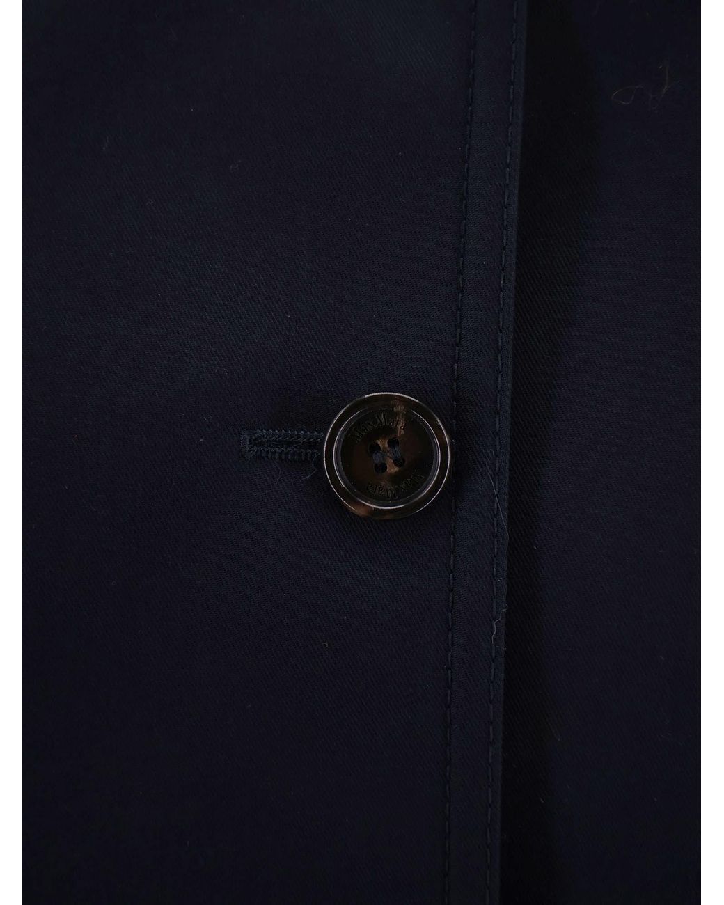 Max Mara Blue Paggio Button-Up Coat
