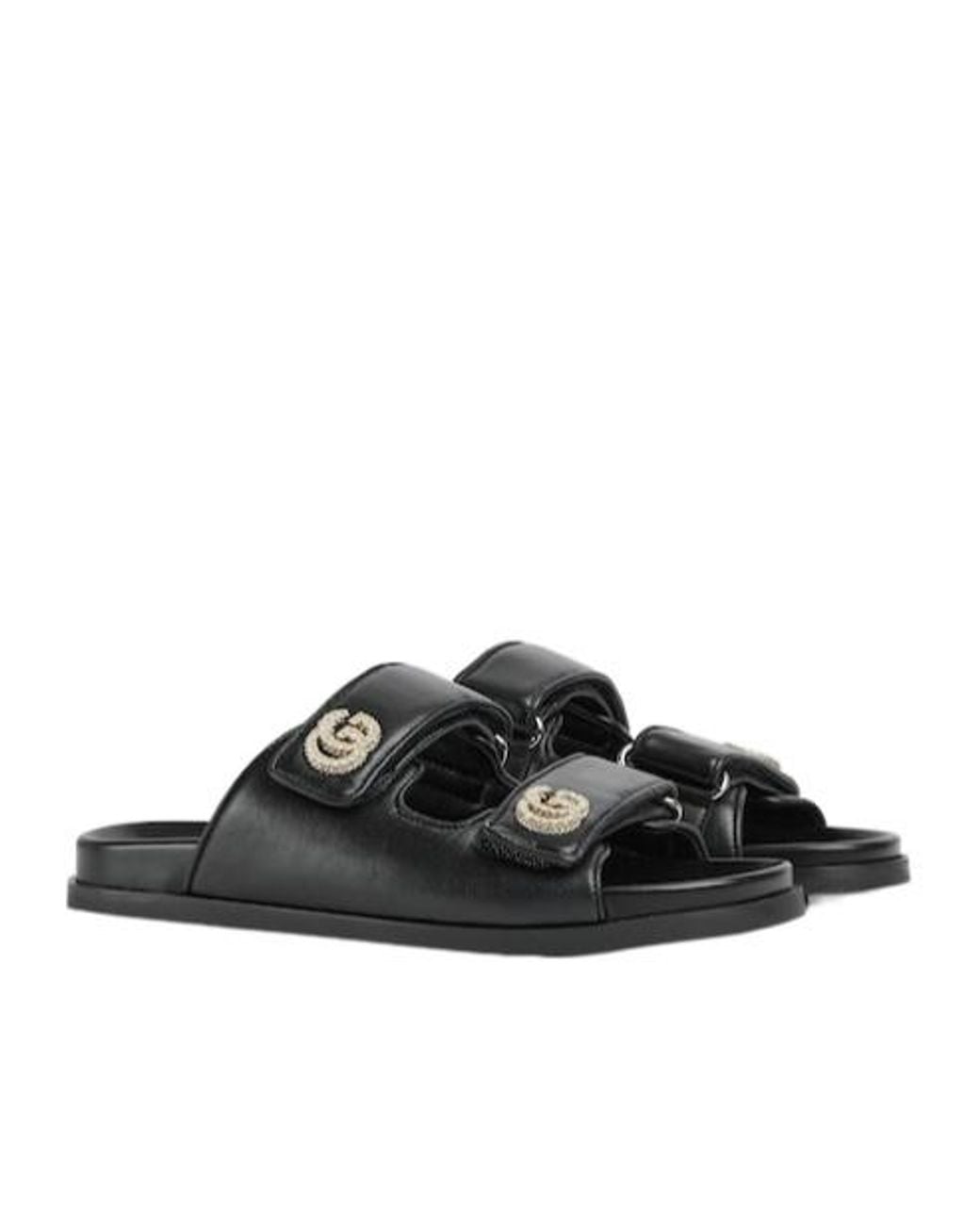 Gucci Black Double G Sandals