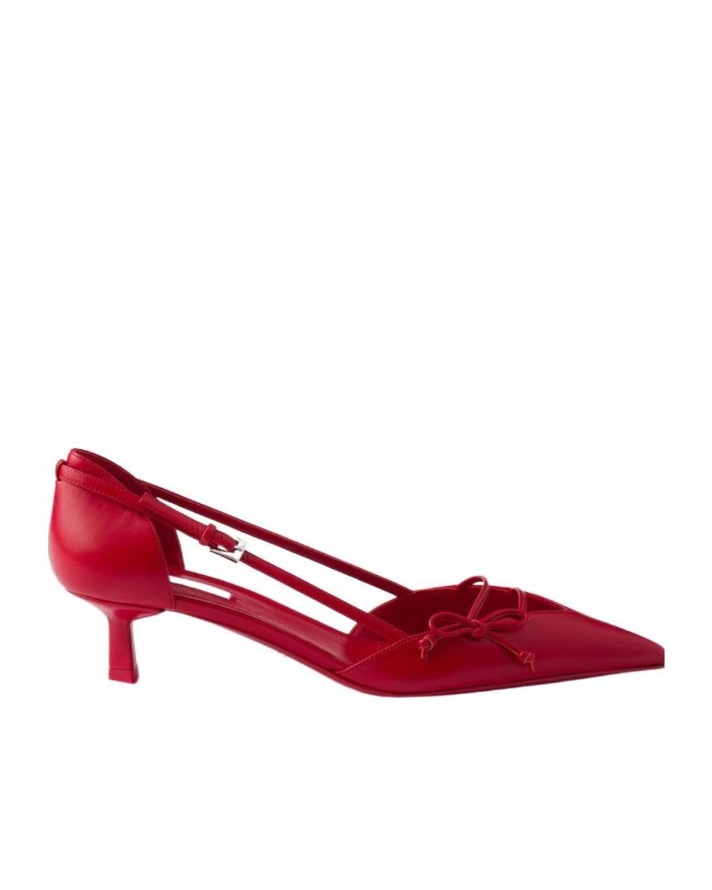 Prada Red Leather Decolette