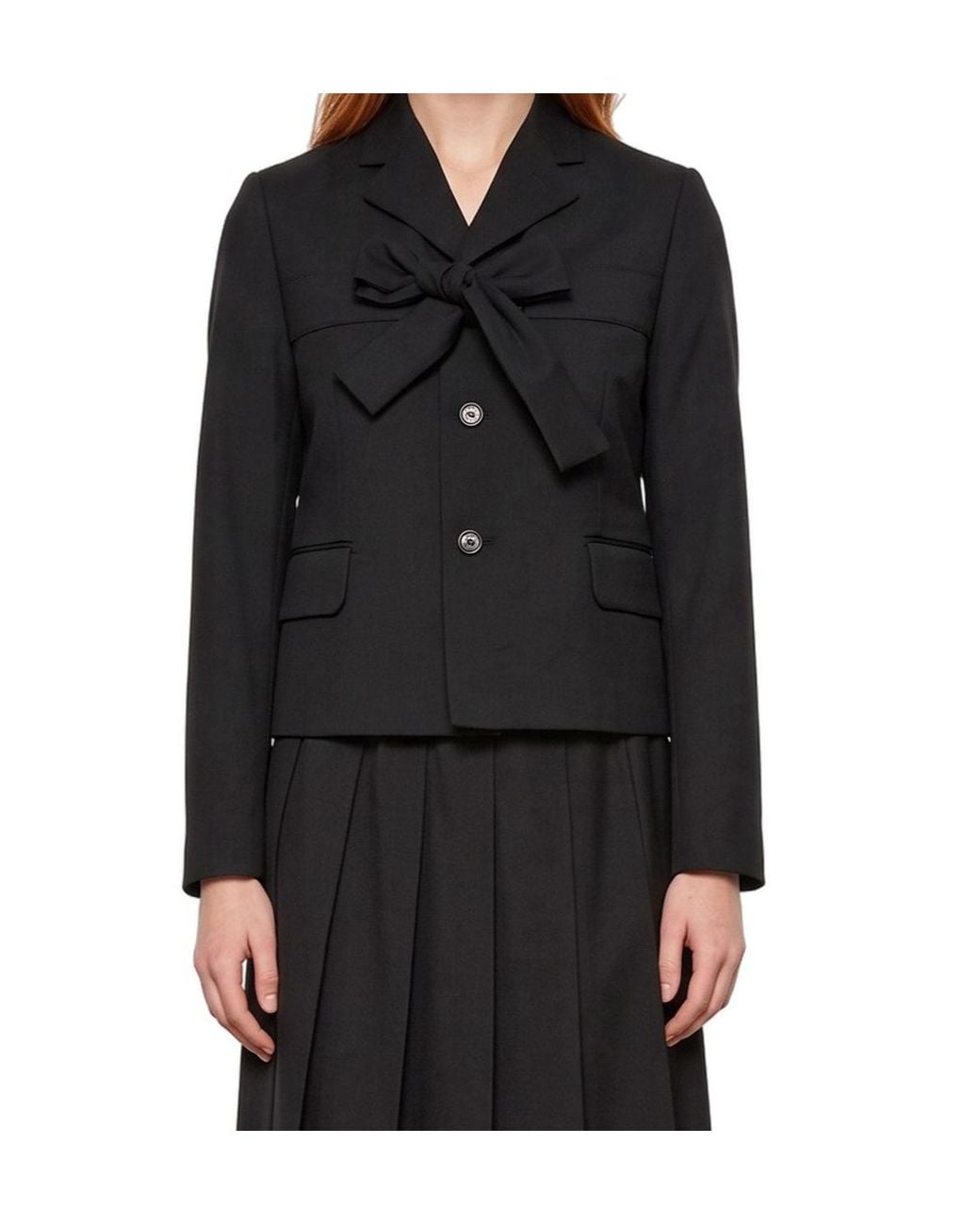 Comme des Garçons Black Comme Des Garçons Single Breasted Bow-Detailed Jacket