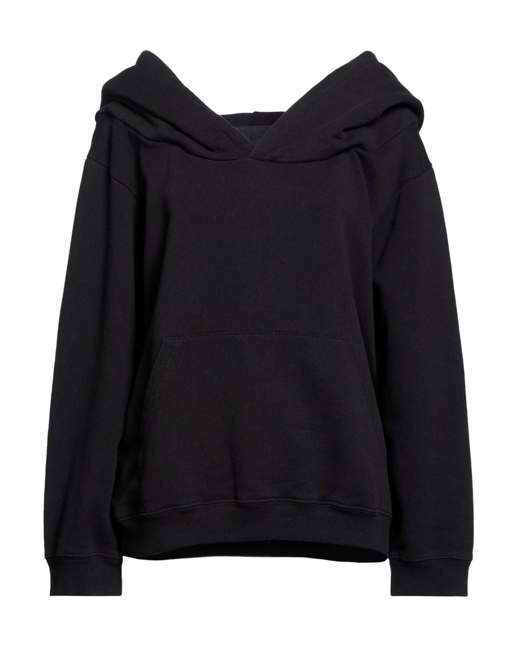 MM6 by Maison Margiela Black Solid-Color Loose-Fit Hoodie