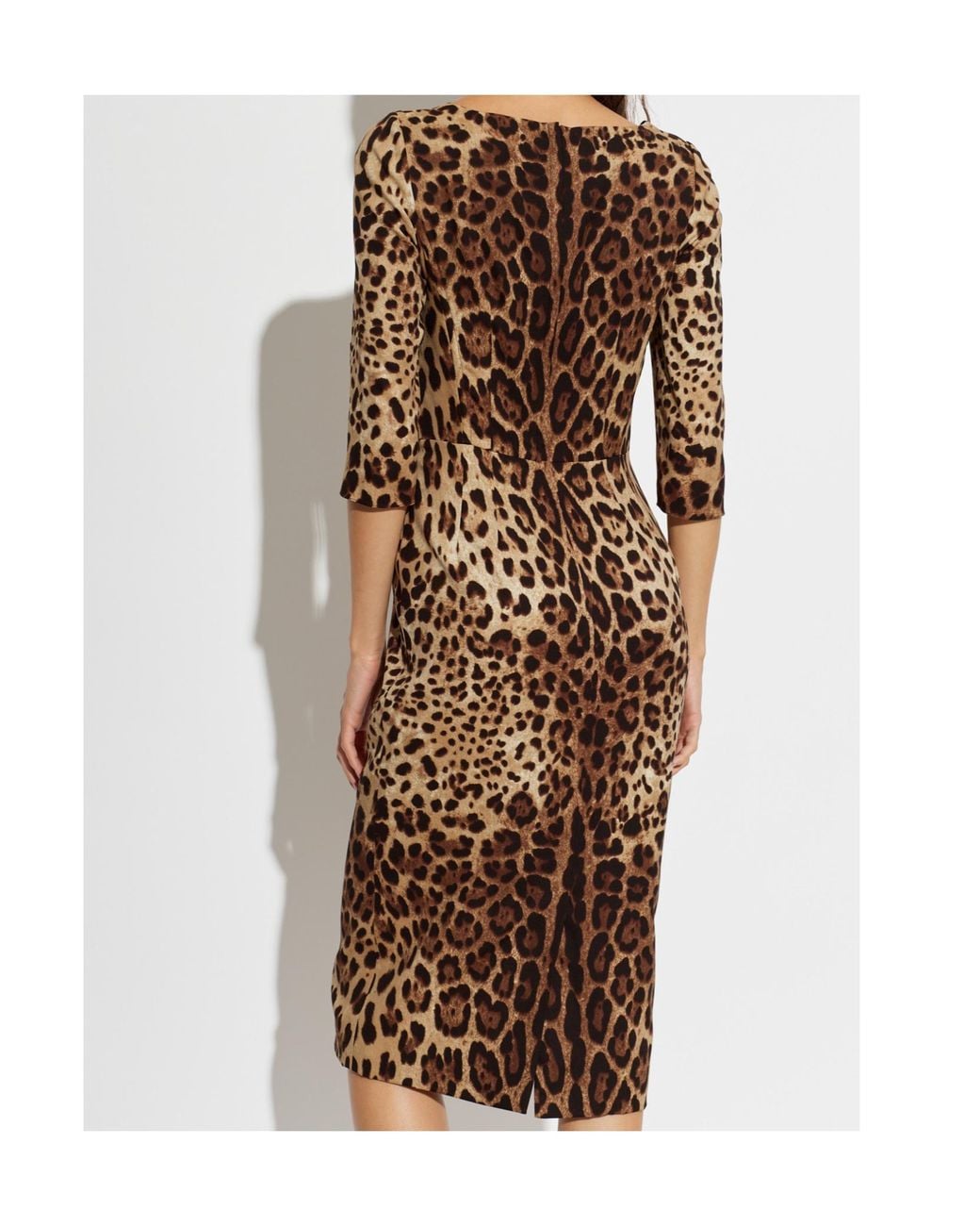 Dolce & Gabbana Natural Fitted Animal-Print Dress