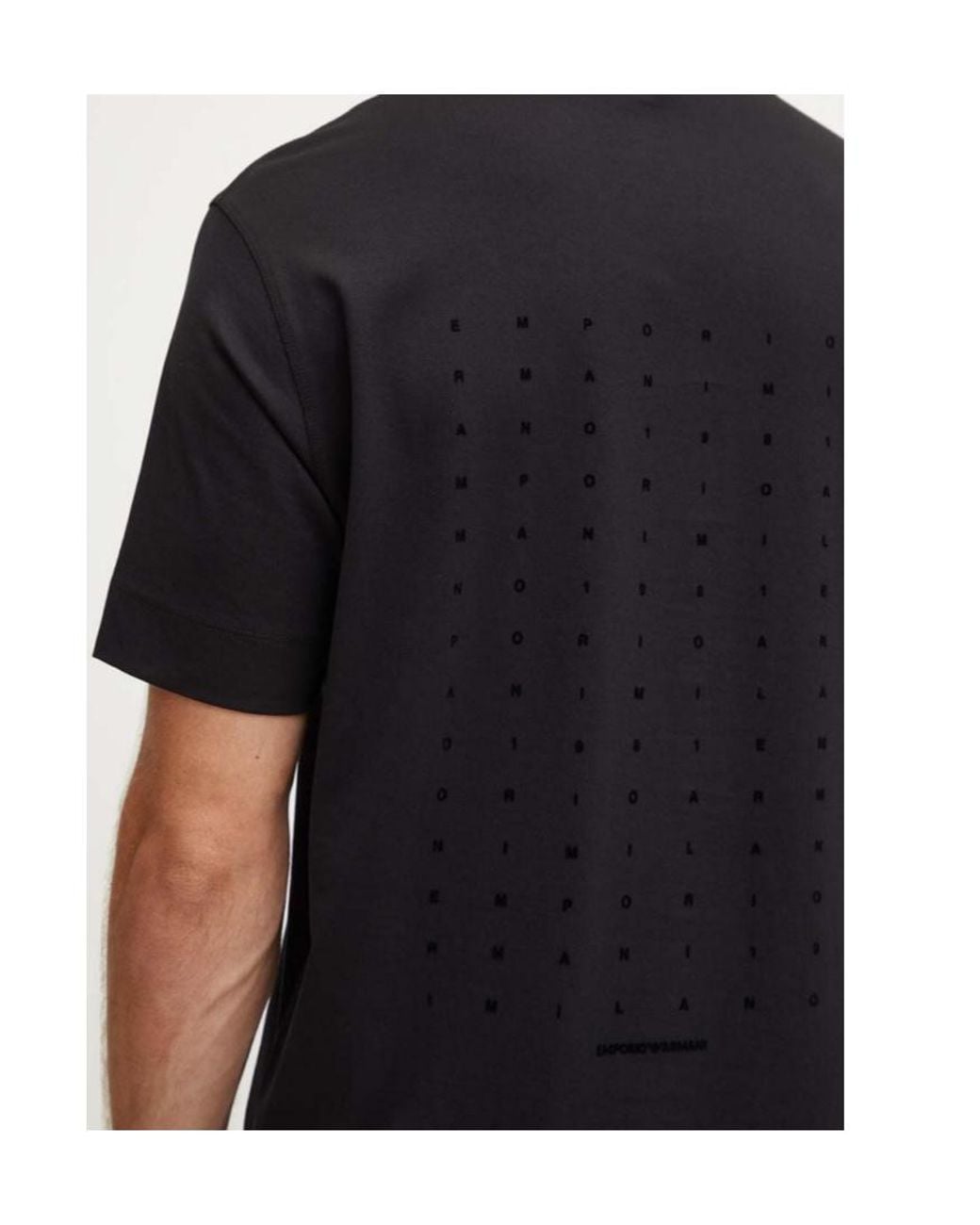 Emporio Armani Black コットン Tシャツ for men