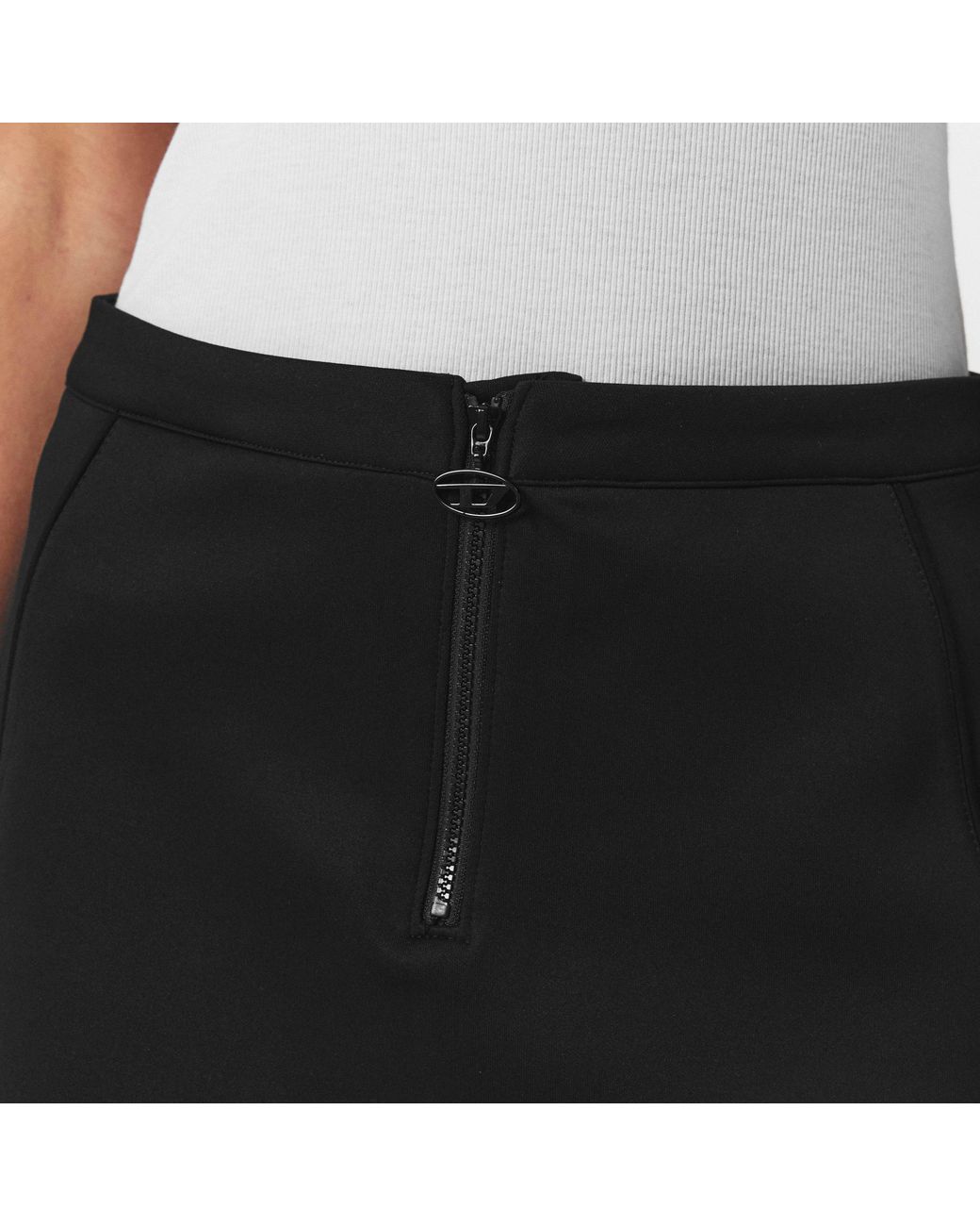 DIESEL Black Solid Mini Skirt