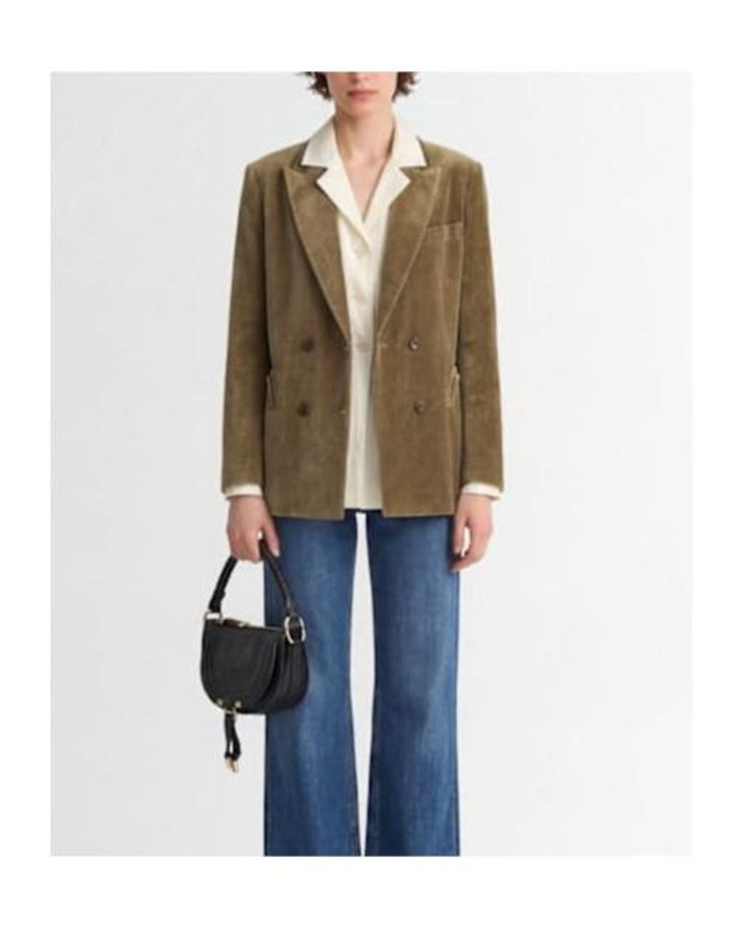 Blazé Milano Green Double Breast Velvet Blazer