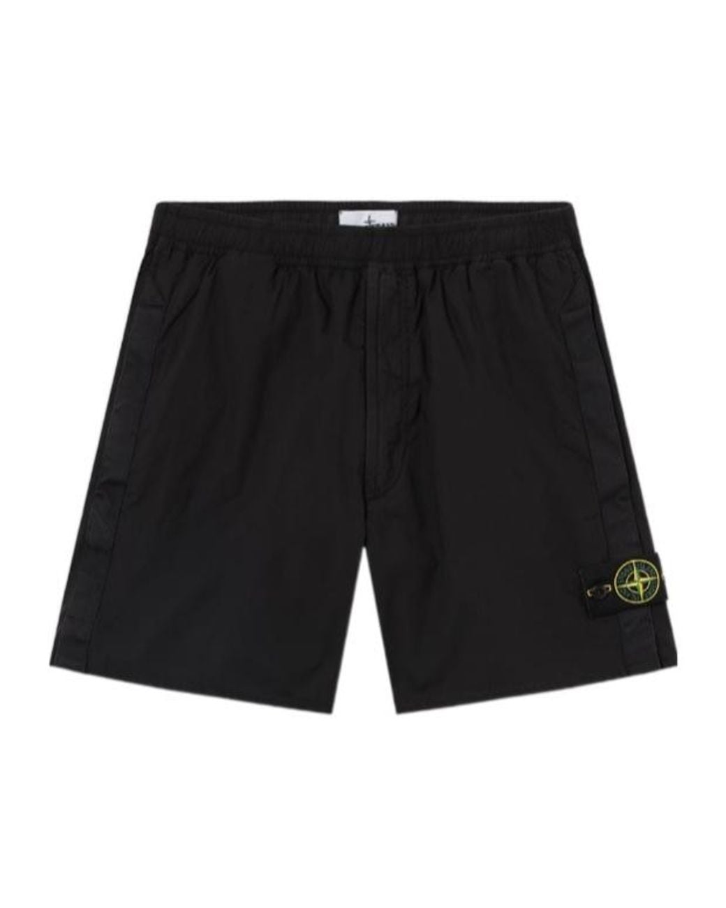 Stone Island Blue Logo Patch Elasticated Waistband Shorts for men