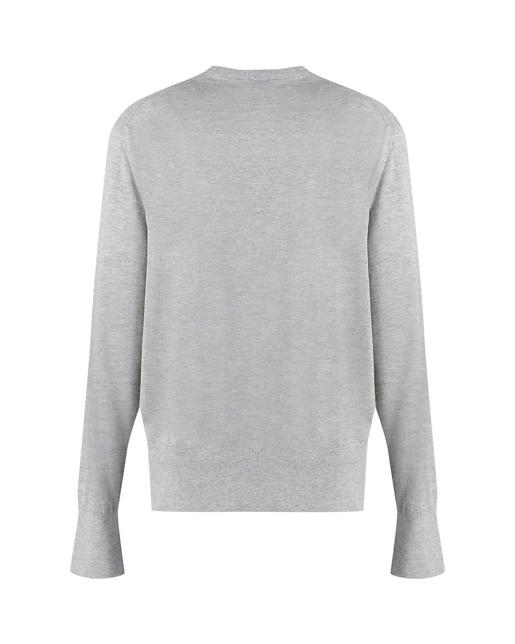 Totême Gray Totême Ribbed Crewneck Sweater
