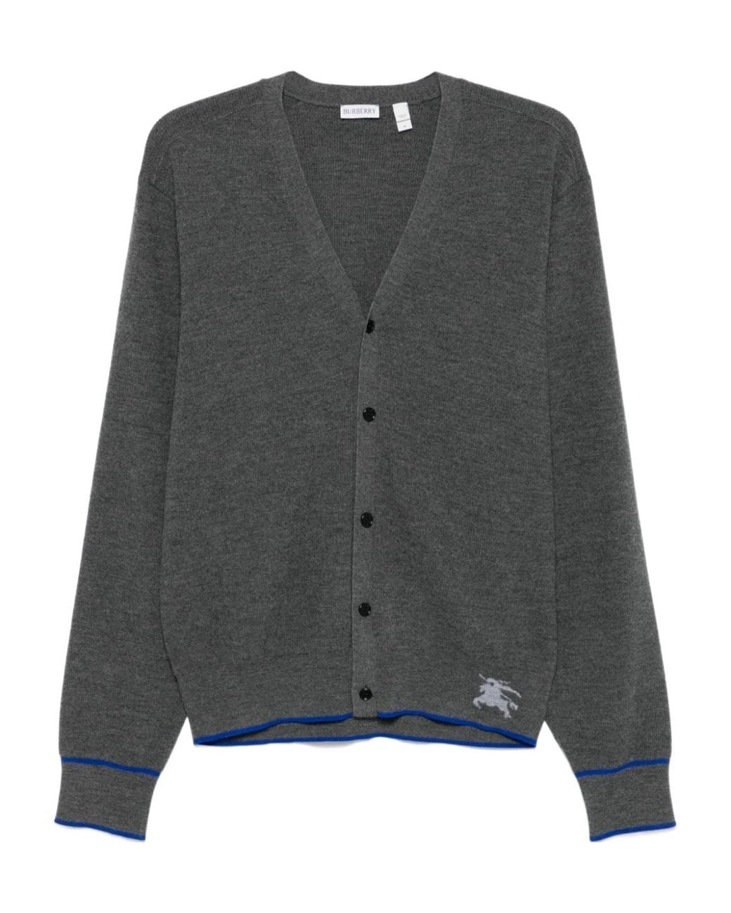 Burberry Gray Equestrian Knight Cardigan for men