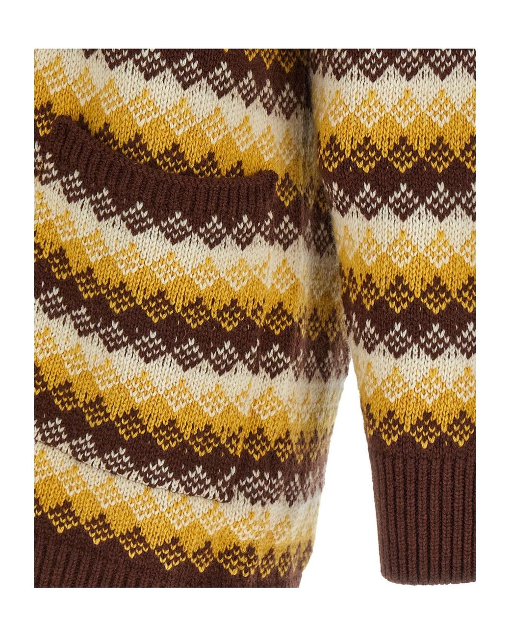 Auralee Multicolor Cashmere Jacquard Patterned Knit Cardigan