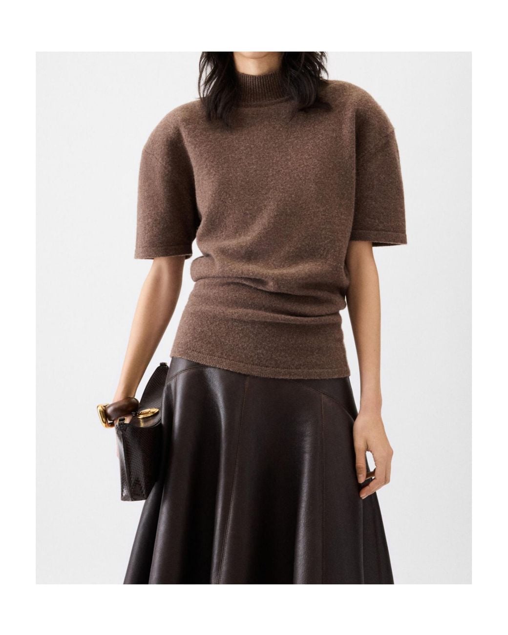 Jacquemus Brown High Neck Knitted Top