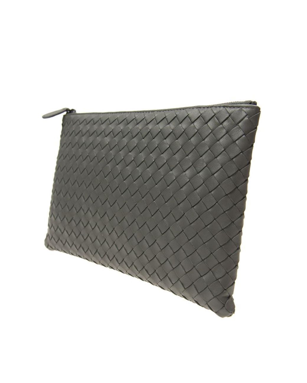 Bottega Veneta Gray Knitted Clutch
