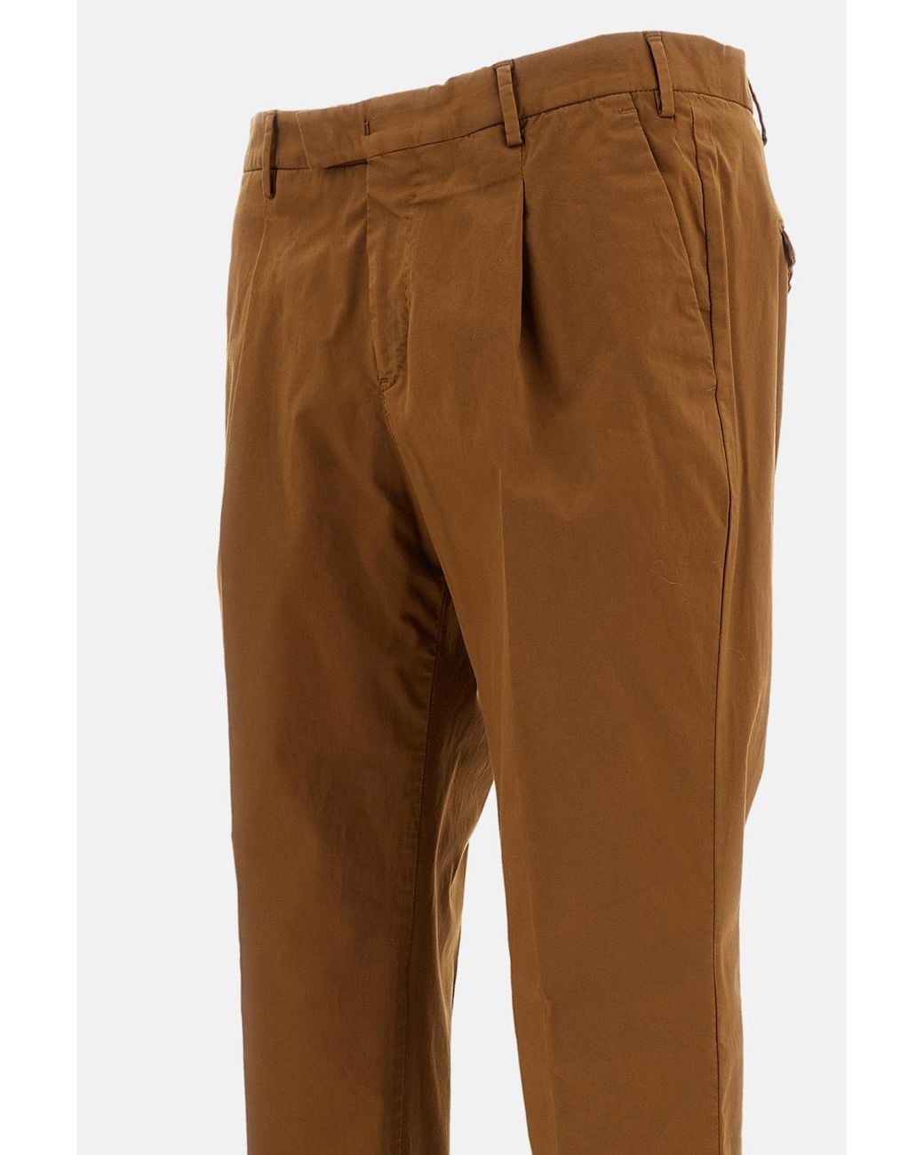 PT01 Brown Pleated Trousers for men