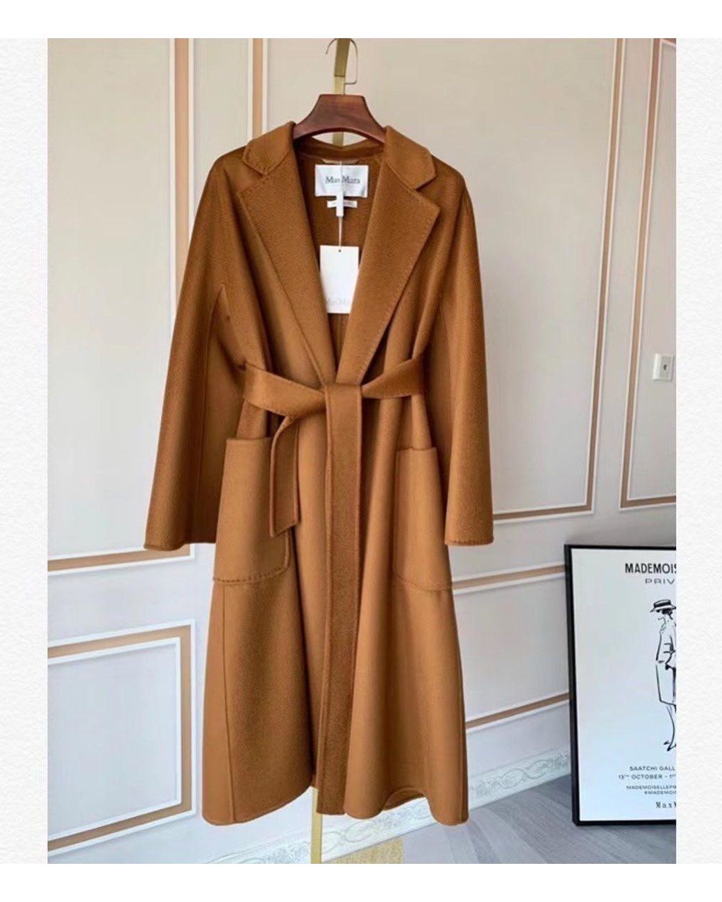 Max Mara Brown Ludmilla Belted Long-Sleeved Coat