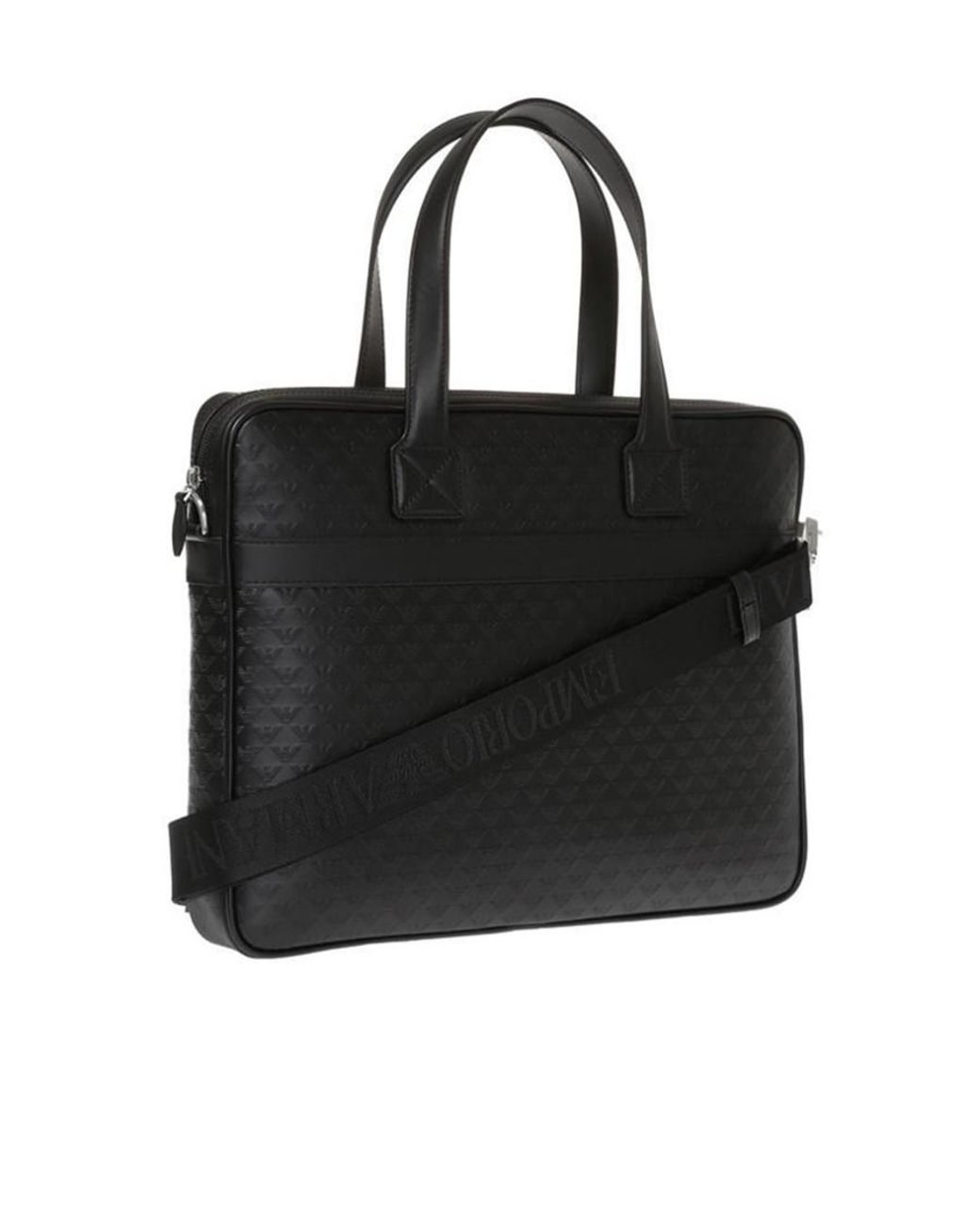 Emporio Armani Black Logo Zip Crossbody Bag for men