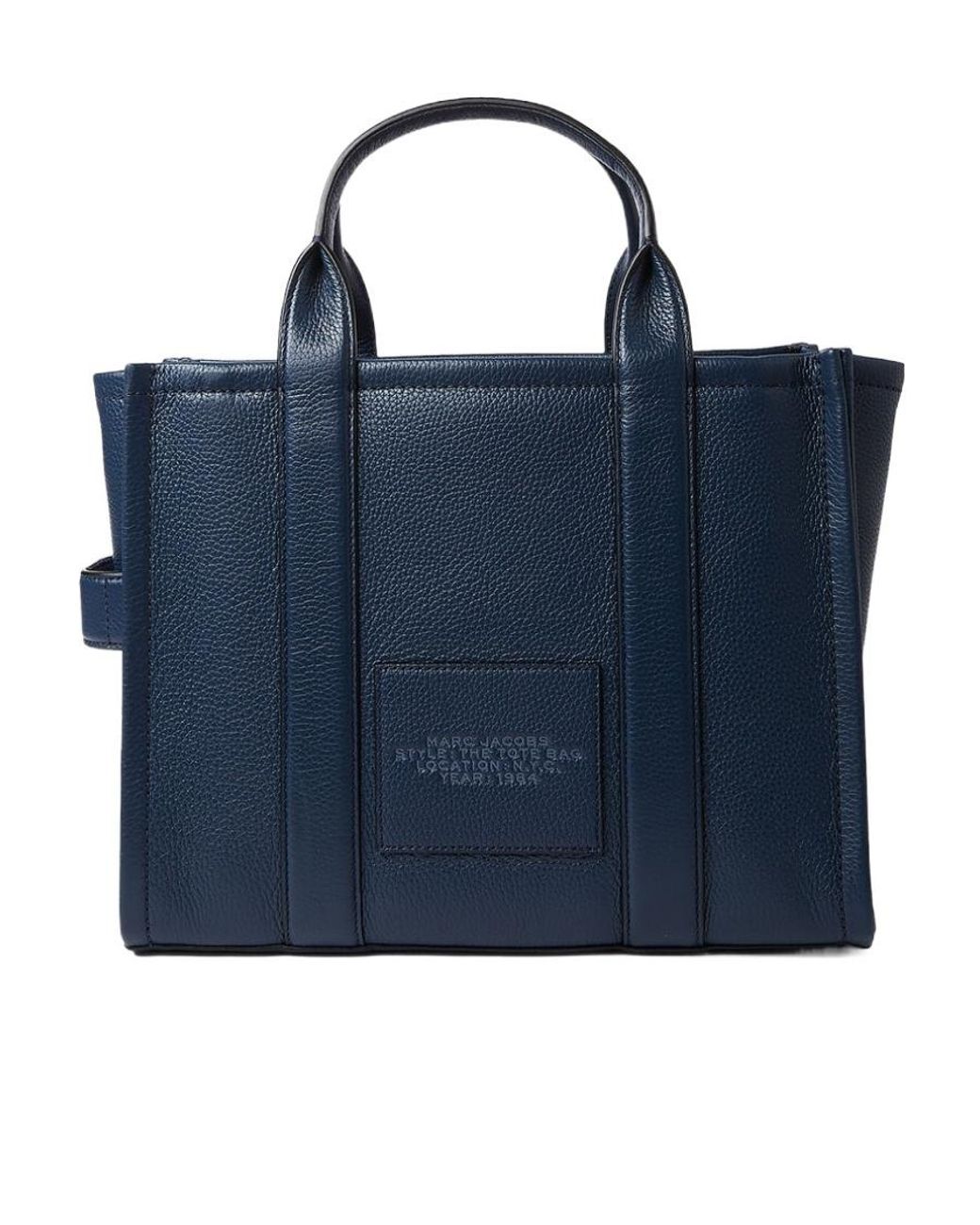 Marc Jacobs Blue The Tote Logo Debossed Medium Tote Bag