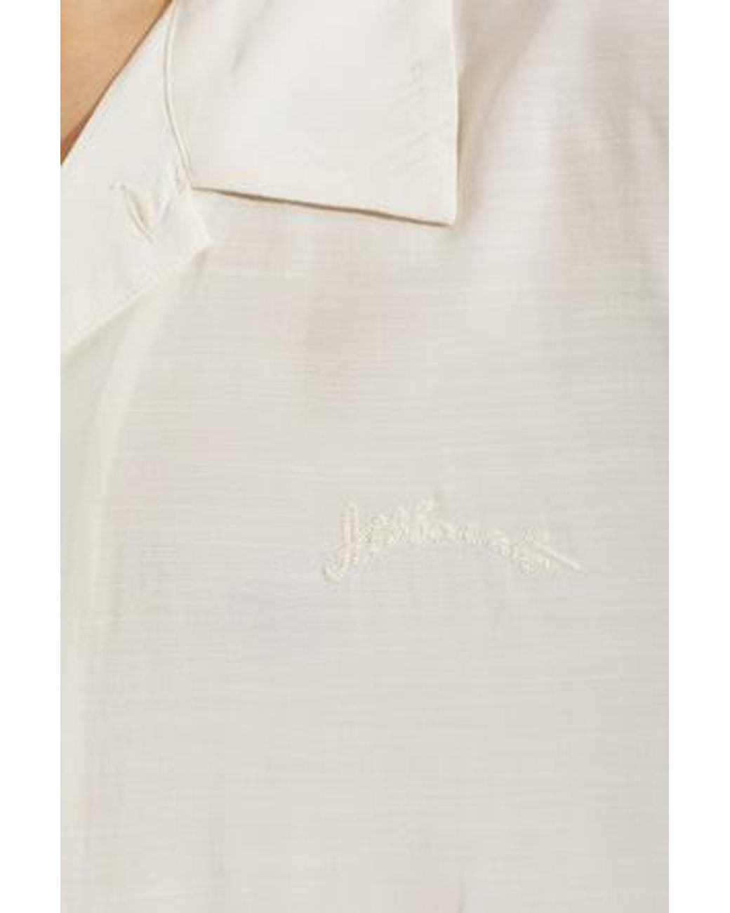 AllSaints White Floral Camp Collar Short Sleeve Shirt for men