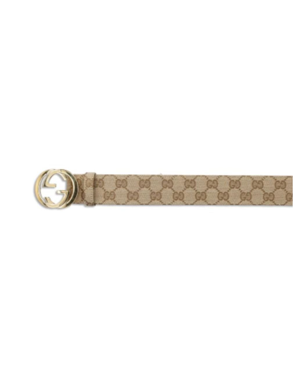 Gucci White Interlocking G Buckle Belt for men