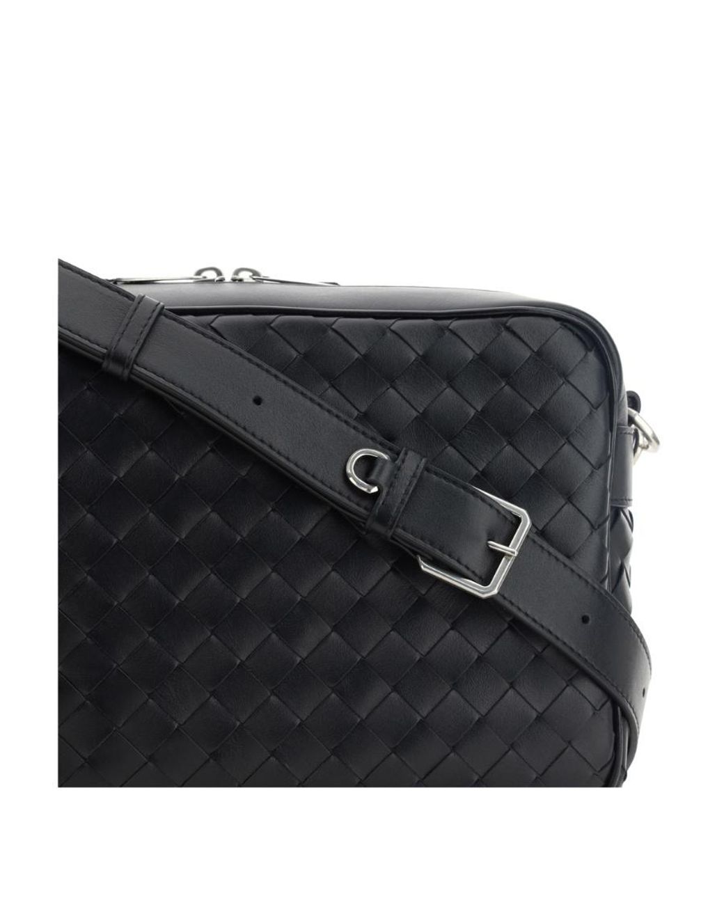 Bottega Veneta Black Medium Intrecciato Shoulder Bag for men