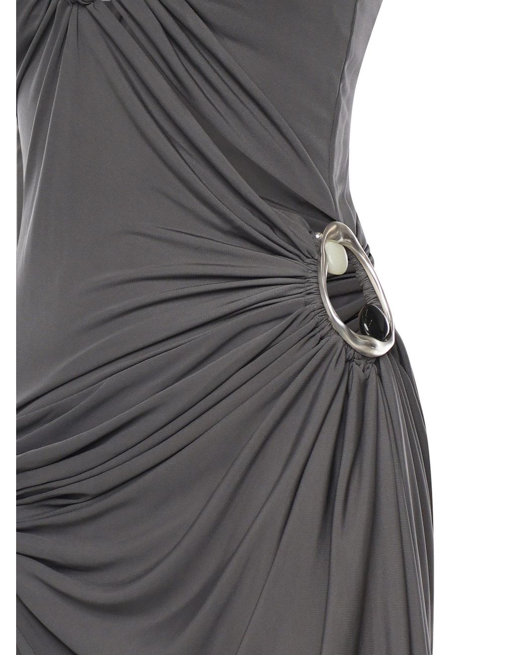 Christopher Esber Gray Orica Ruched Jersey Strapless Dress