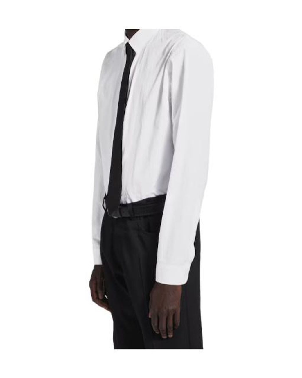 Balenciaga White Collared Long-Sleeve Shirt for men