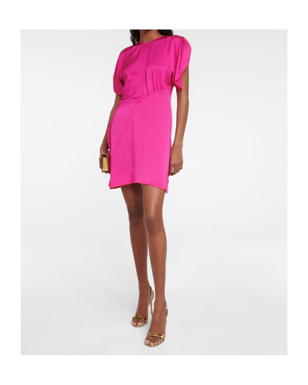 Victoria Beckham Pink Satin Mini Dress