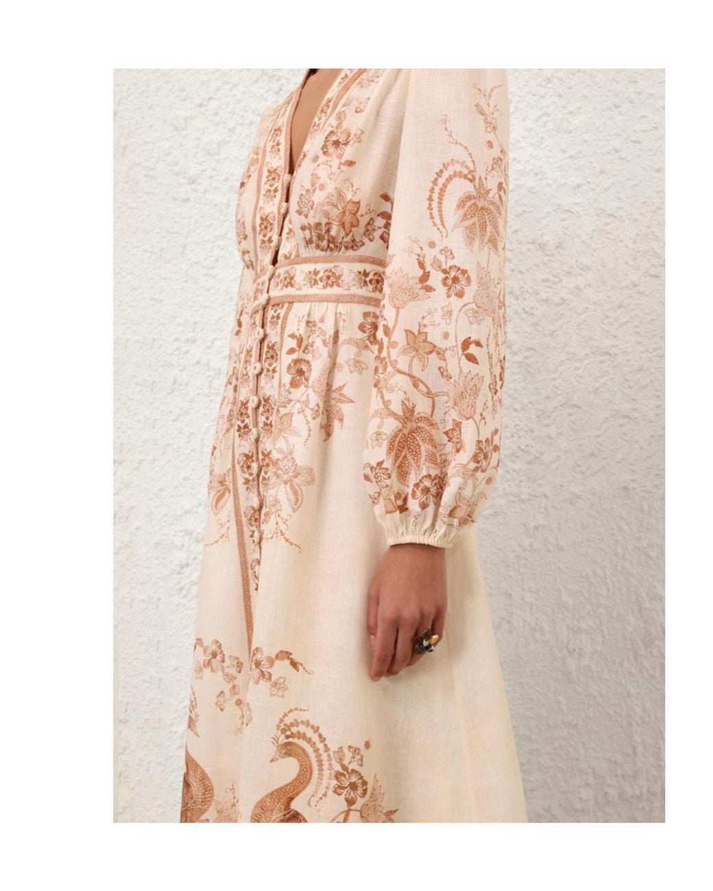 Zimmermann Pink Indra Plunge Midi Dress