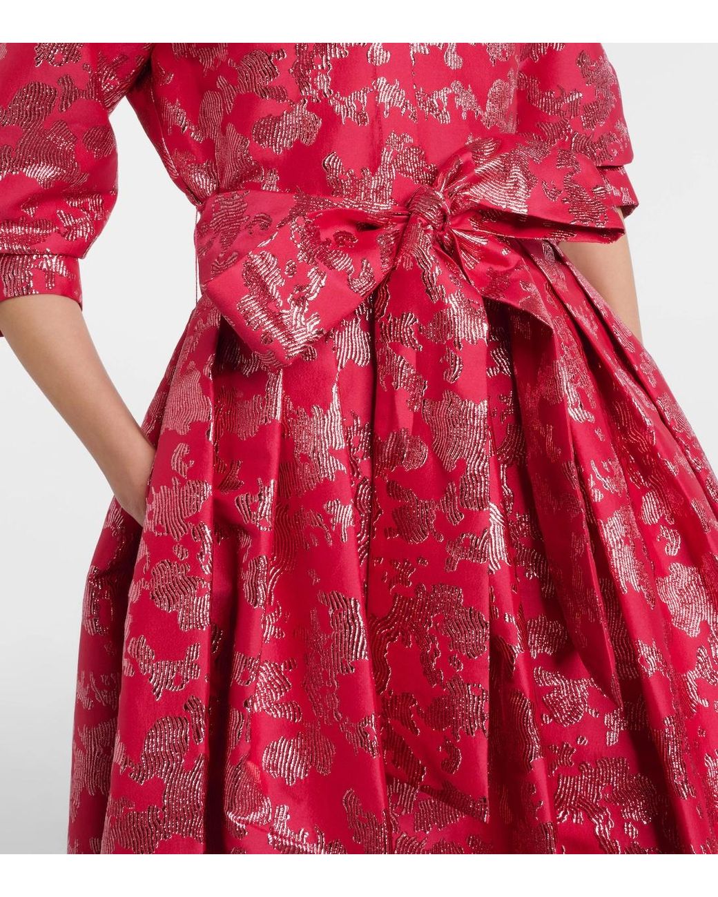Jonathan Simkhai Red Belted Jacquard Dress