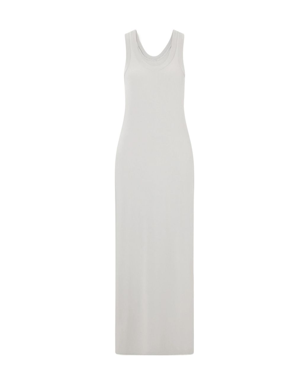 Norma Kamali White Racer Stretch Satin-Jersey Maxi Dress