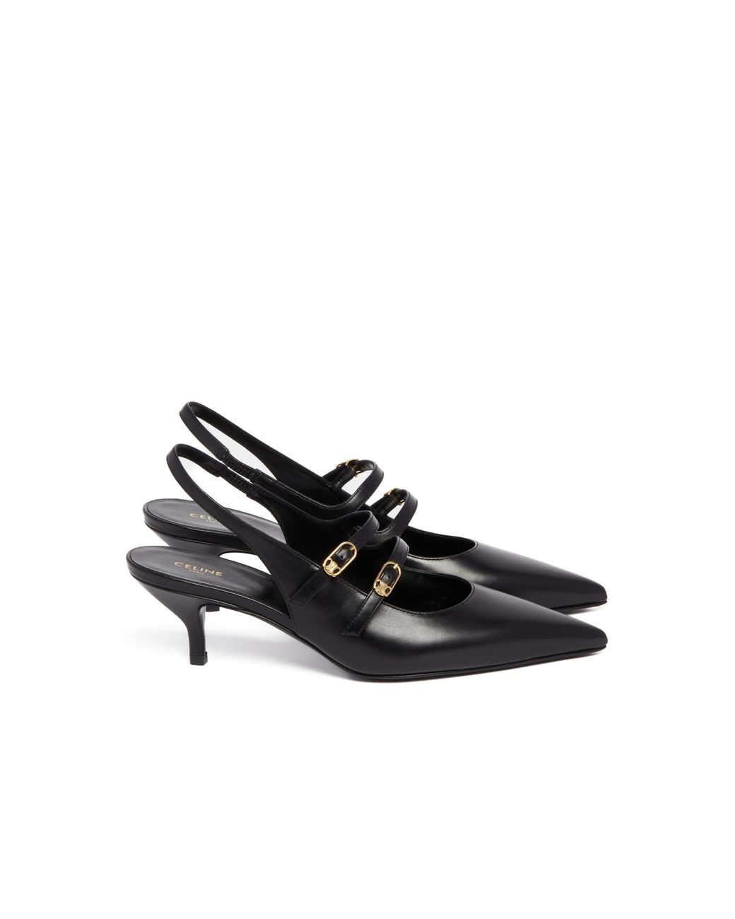 Céline Black Pointed High Heel Sandals