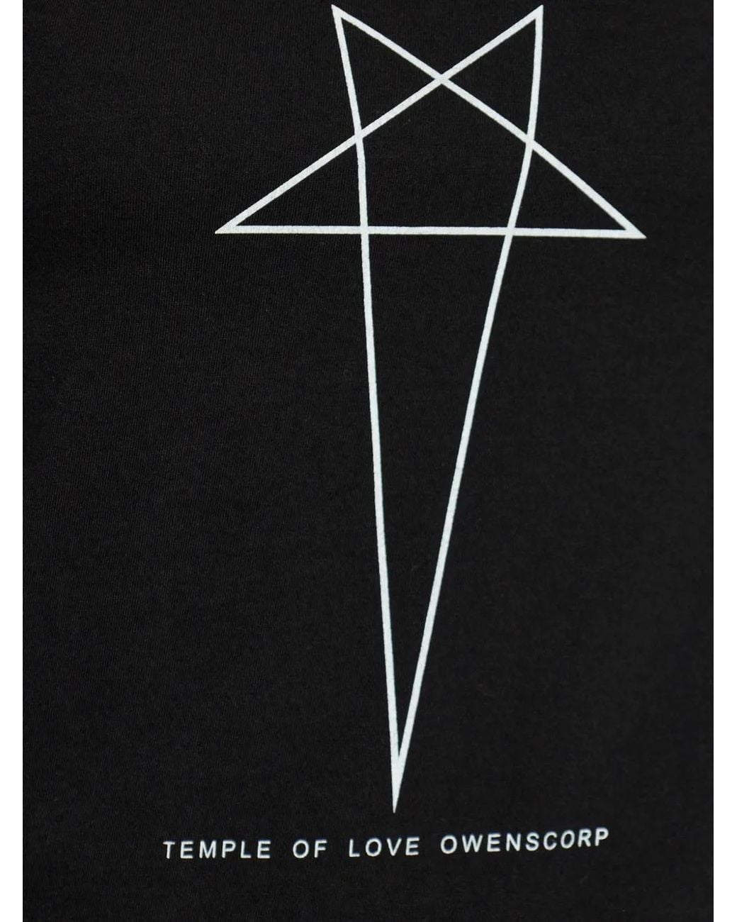 Rick Owens Black Logo Printed Crewneck T-Shirt