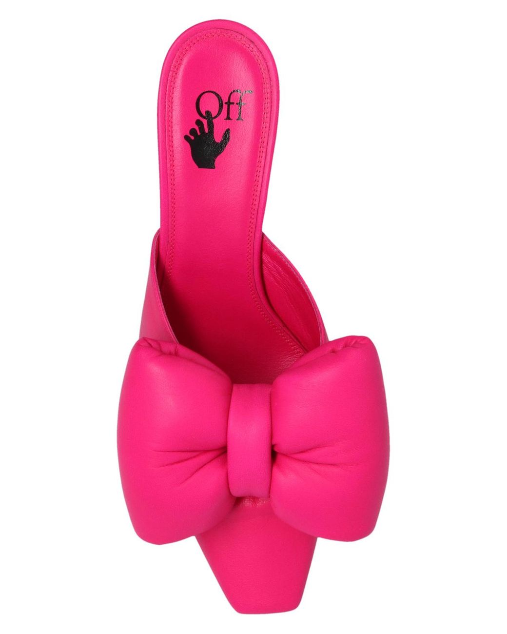 Off-White c/o Virgil Abloh Pink Allen Padded-Bow Leather Mules