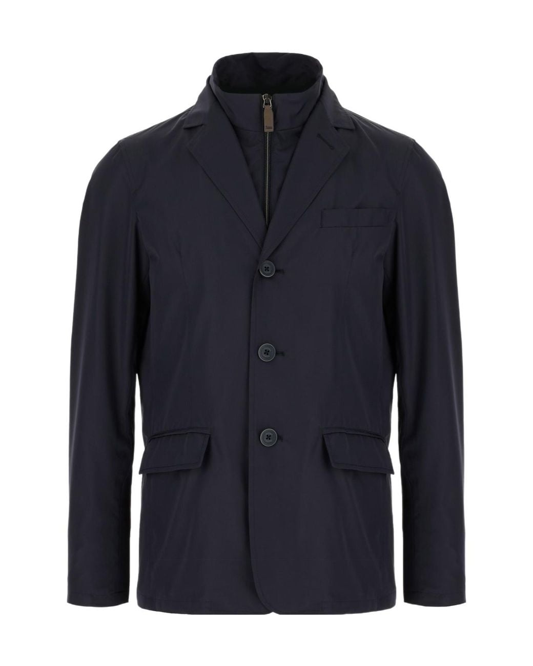 Herno Blue Long-Sleeved Casual Jacket for men