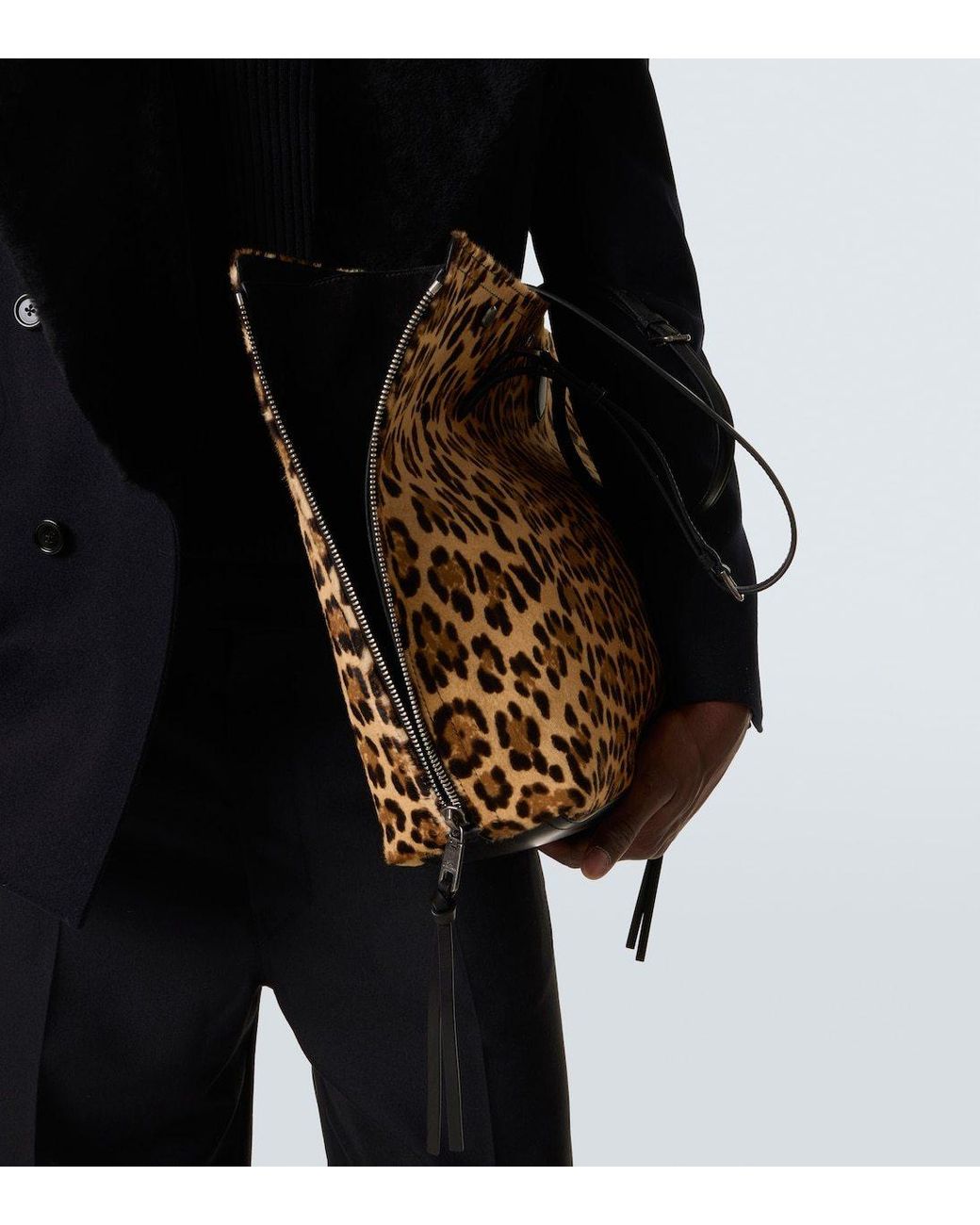 Dolce & Gabbana Brown Atene Leopard-Print Calf Hair Tote Bag for men