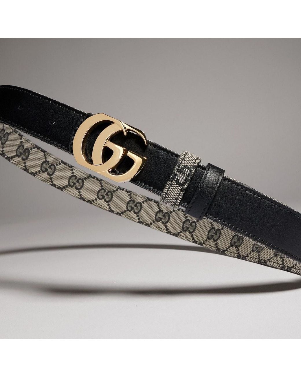 Gucci White Reversible Cut Gg Marmont Belt