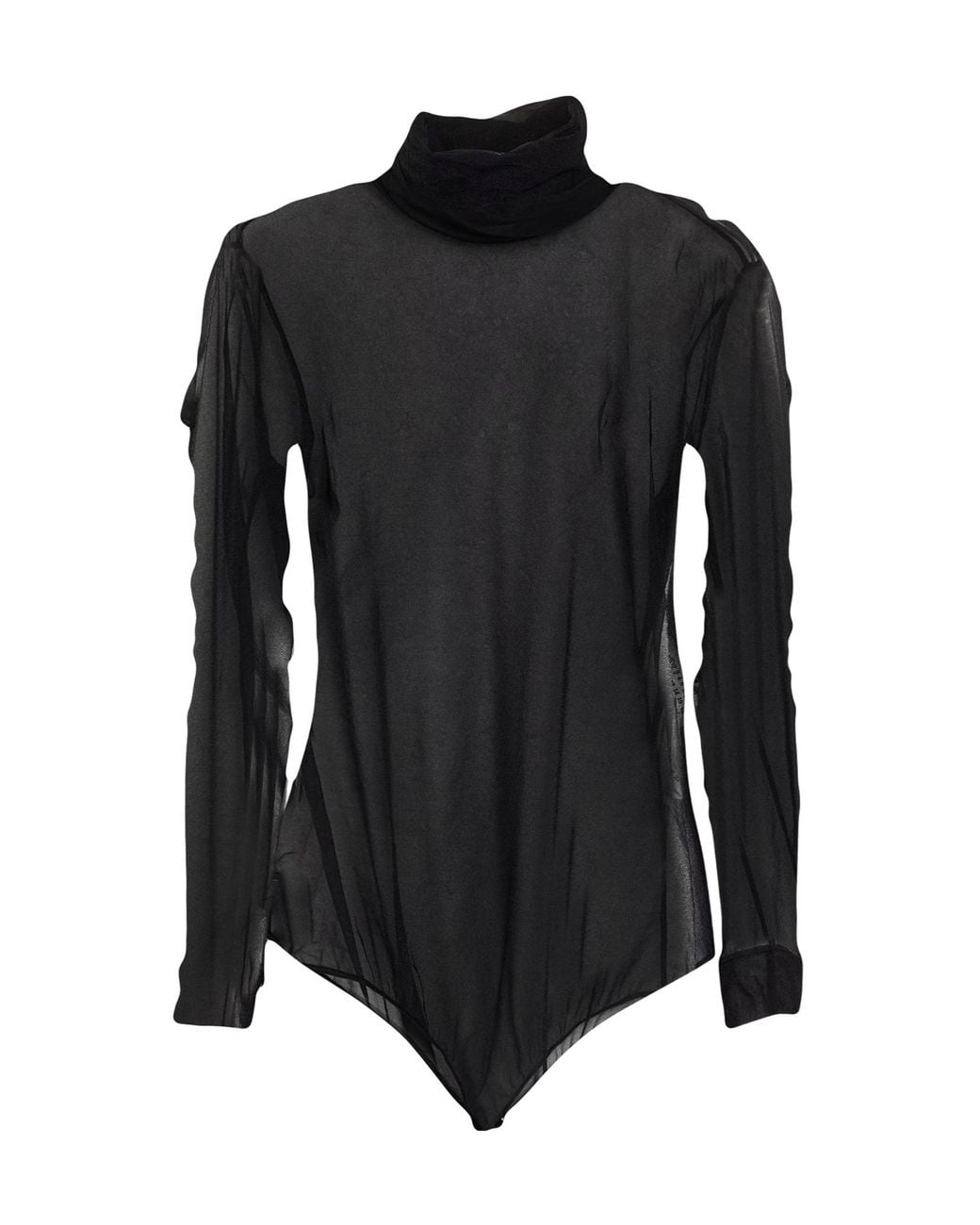 Maison Margiela Black Solid High-Neck Chiffon Jumpsuit