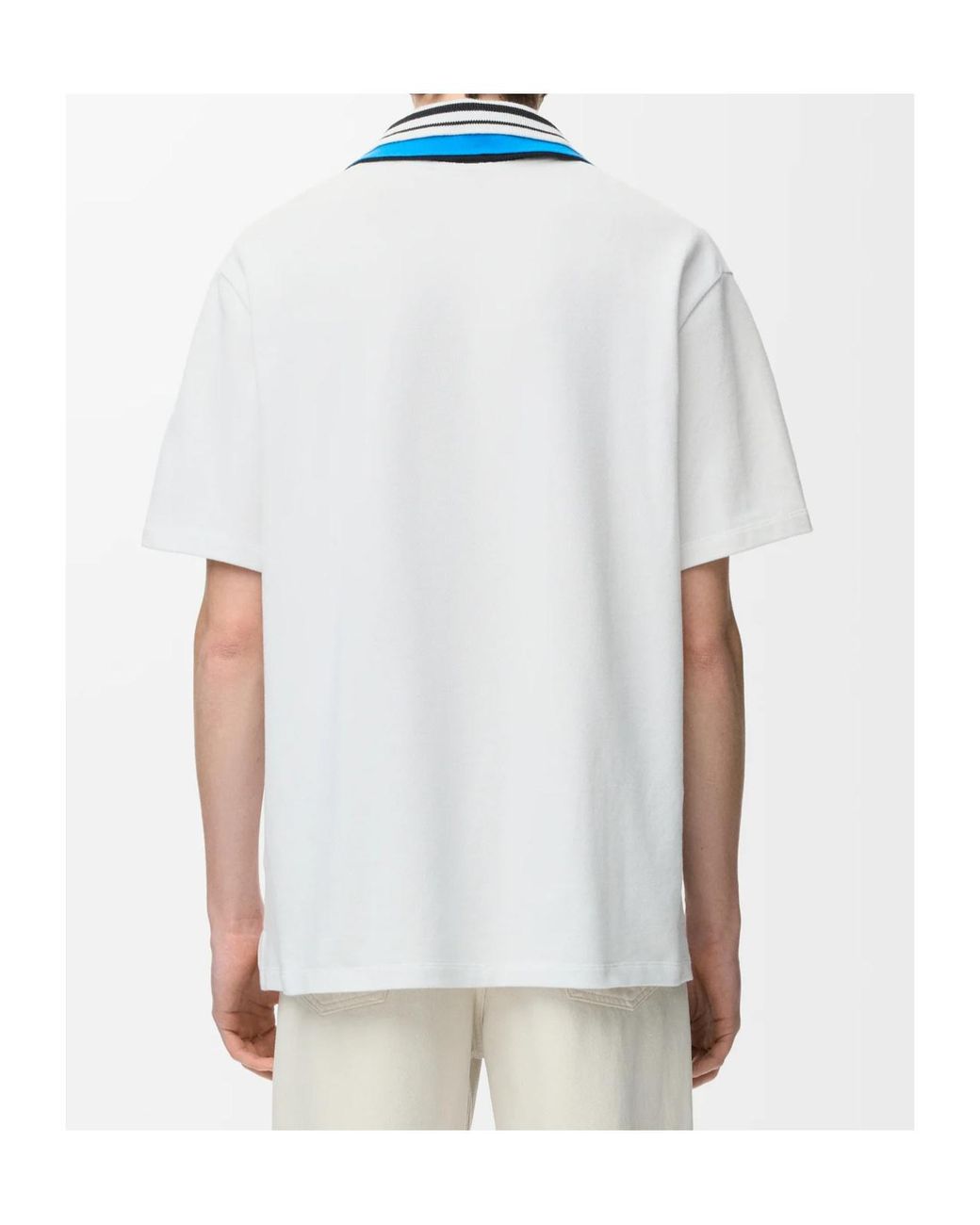 Loewe White Side Slits Polo Shirt for men