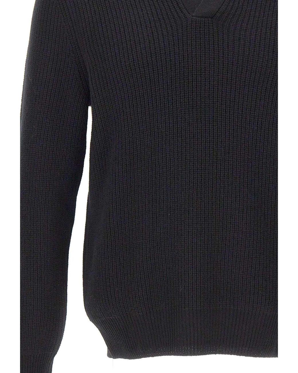 Gran Sasso Blue Ribbed Open-Collar Polo Shirt for men