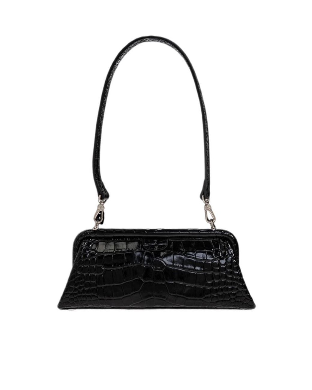 Vivienne Westwood Black Orb Plaque Embossed Shoulder Bag